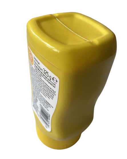 Labelled plastic bottle
